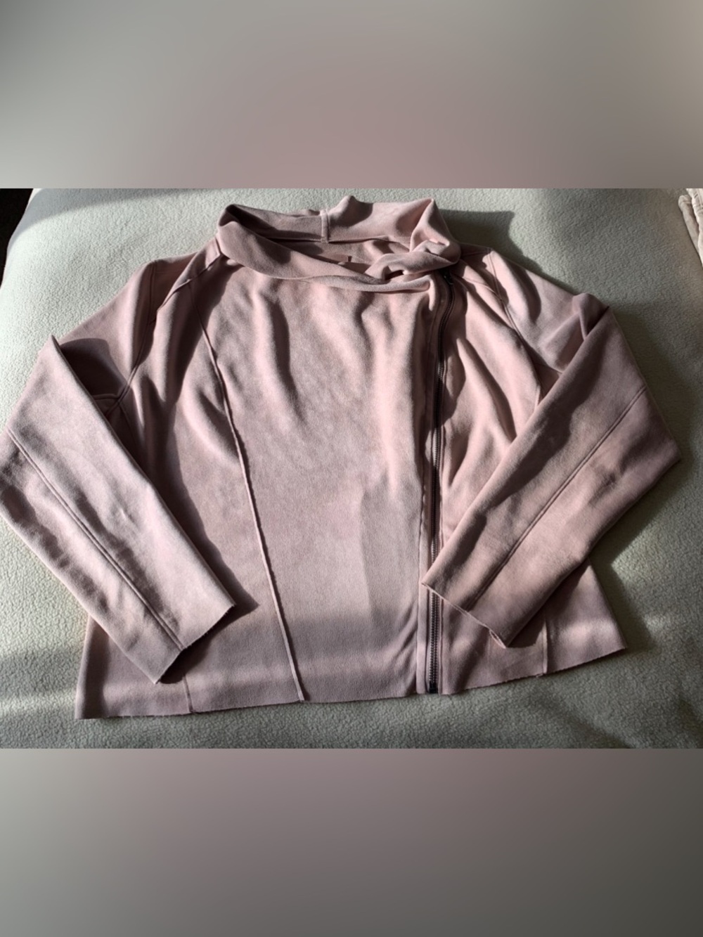 Blank NYC Blush Pink Asymmetric Zip Sweater Jacket